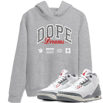3s Cement Grey shirts to match jordans Dope Dreams sneaker match tees Air Jordan 3 Cement Grey SNRT Sneaker Release Tees unisex cotton Heather Grey 1 crew neck shirts
