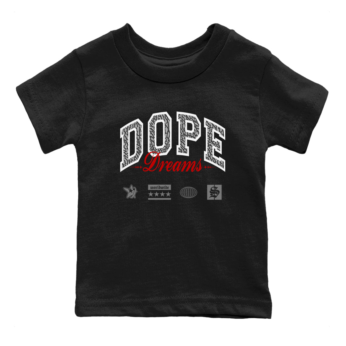 3s Cement Grey shirts to match jordans Dope Dreams sneaker match tees Air Jordan 3 Cement Grey SNRT Sneaker Release Tees Youth Baby Black 2 crew neck shirts