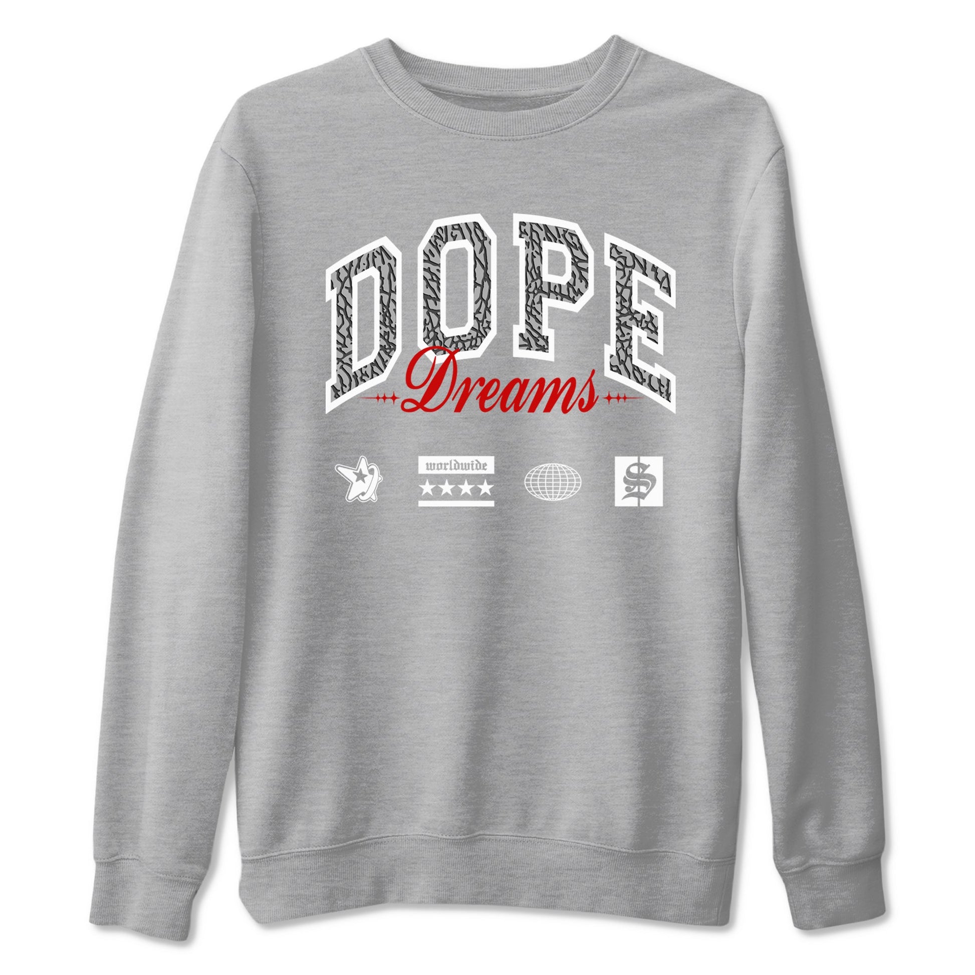 3s Cement Grey shirts to match jordans Dope Dreams sneaker match tees Air Jordan 3 Cement Grey SNRT Sneaker Release Tees unisex cotton Heather Grey 2 crew neck shirts