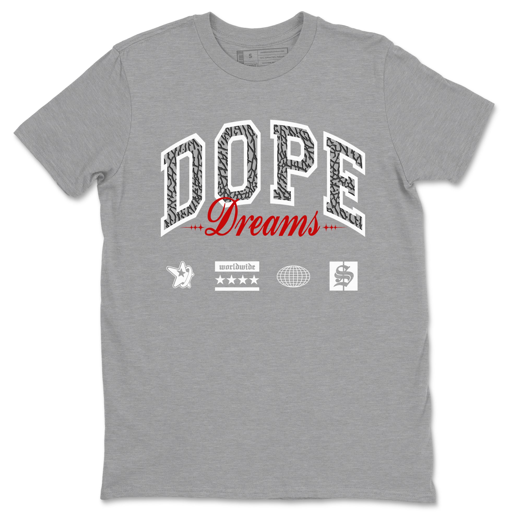 3s Cement Grey shirts to match jordans Dope Dreams sneaker match tees Air Jordan 3 Cement Grey SNRT Sneaker Release Tees unisex cotton Heather Grey 2 crew neck shirts