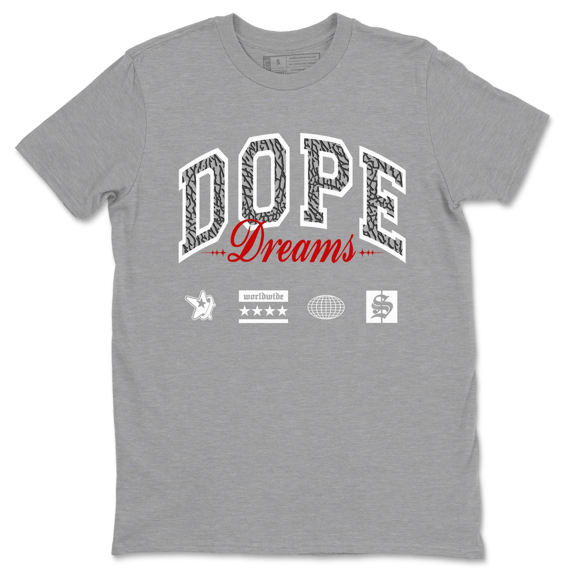3s Cement Grey shirts to match jordans Dope Dreams sneaker match tees Air Jordan 3 Cement Grey SNRT Sneaker Release Tees unisex cotton Heather Grey 2 crew neck shirts