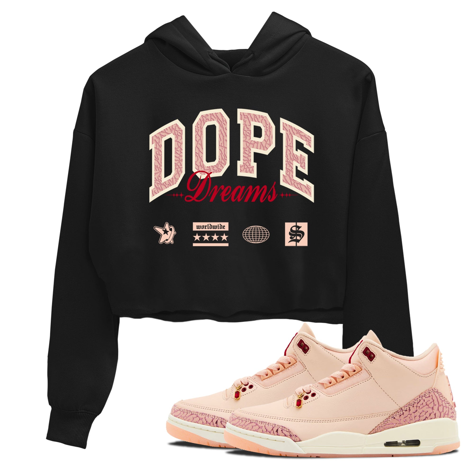 3s Valentines Day shirts to match jordans Dope Dreams best t shirts to wear with jordans Air Jordan 3 Valentines Day match shoes to clothes SNRT Sneaker Tees unisex cotton Black 1 crop tee