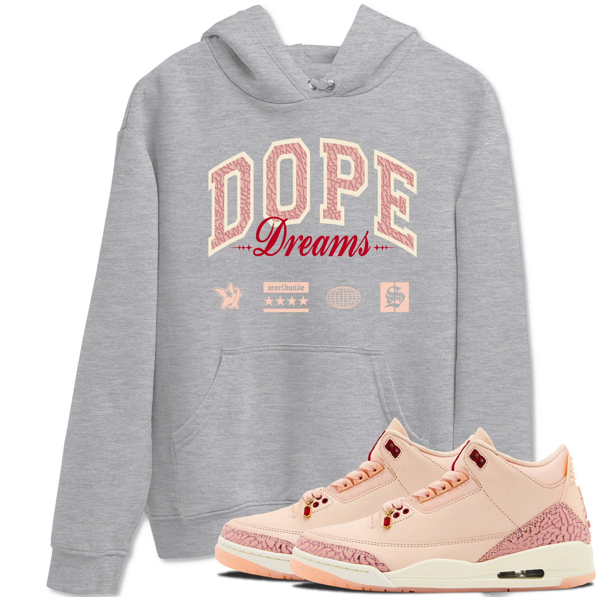 3s Valentines Day shirts to match jordans Dope Dreams best t shirts to wear with jordans Air Jordan 3 Valentines Day match shoes to clothes SNRT Sneaker Tees unisex cotton Heather Grey 1 shirts