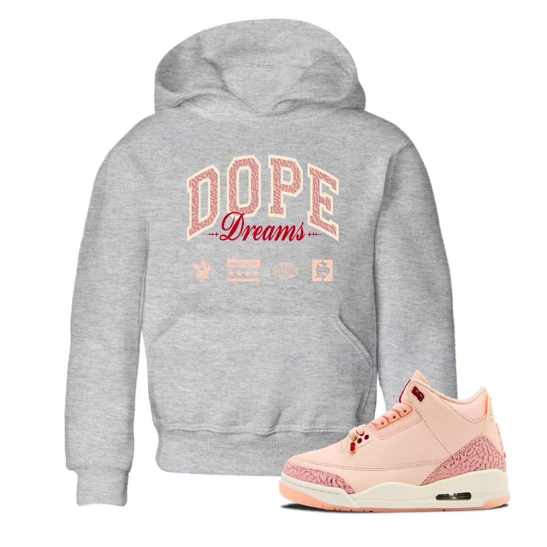 3s Valentines Day shirts to match jordans Dope Dreams best t shirts to wear with jordans Air Jordan 3 Valentines Day match shoes to clothes SNRT Sneaker Tees Youth Baby Heather Grey 1 tee