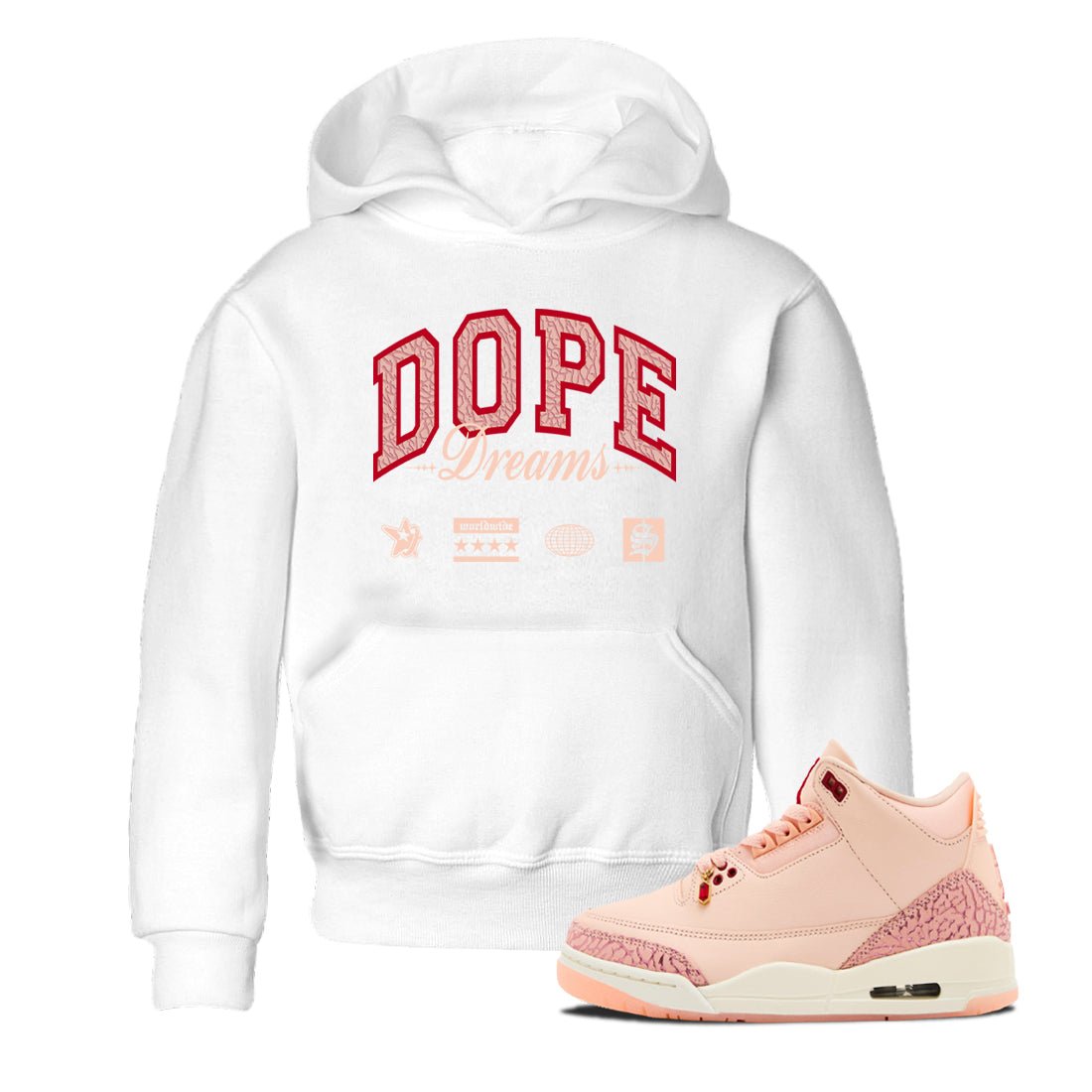 3s Valentines Day shirts to match jordans Dope Dreams best t shirts to wear with jordans Air Jordan 3 Valentines Day match shoes to clothes SNRT Sneaker Tees Youth Baby White 1 tee