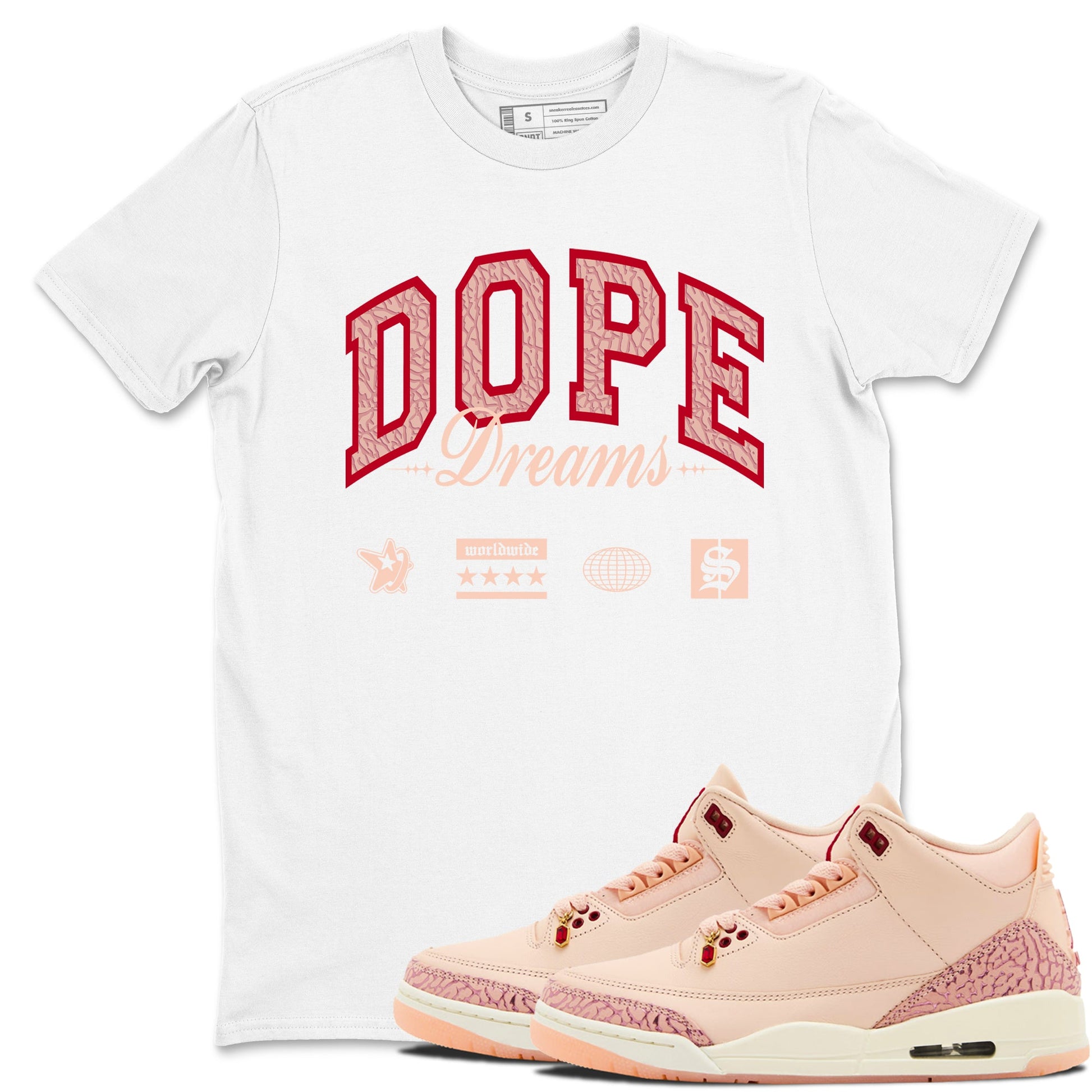 3s Valentines Day shirts to match jordans Dope Dreams best t shirts to wear with jordans Air Jordan 3 Valentines Day match shoes to clothes SNRT Sneaker Tees unisex cotton White 1 shirts