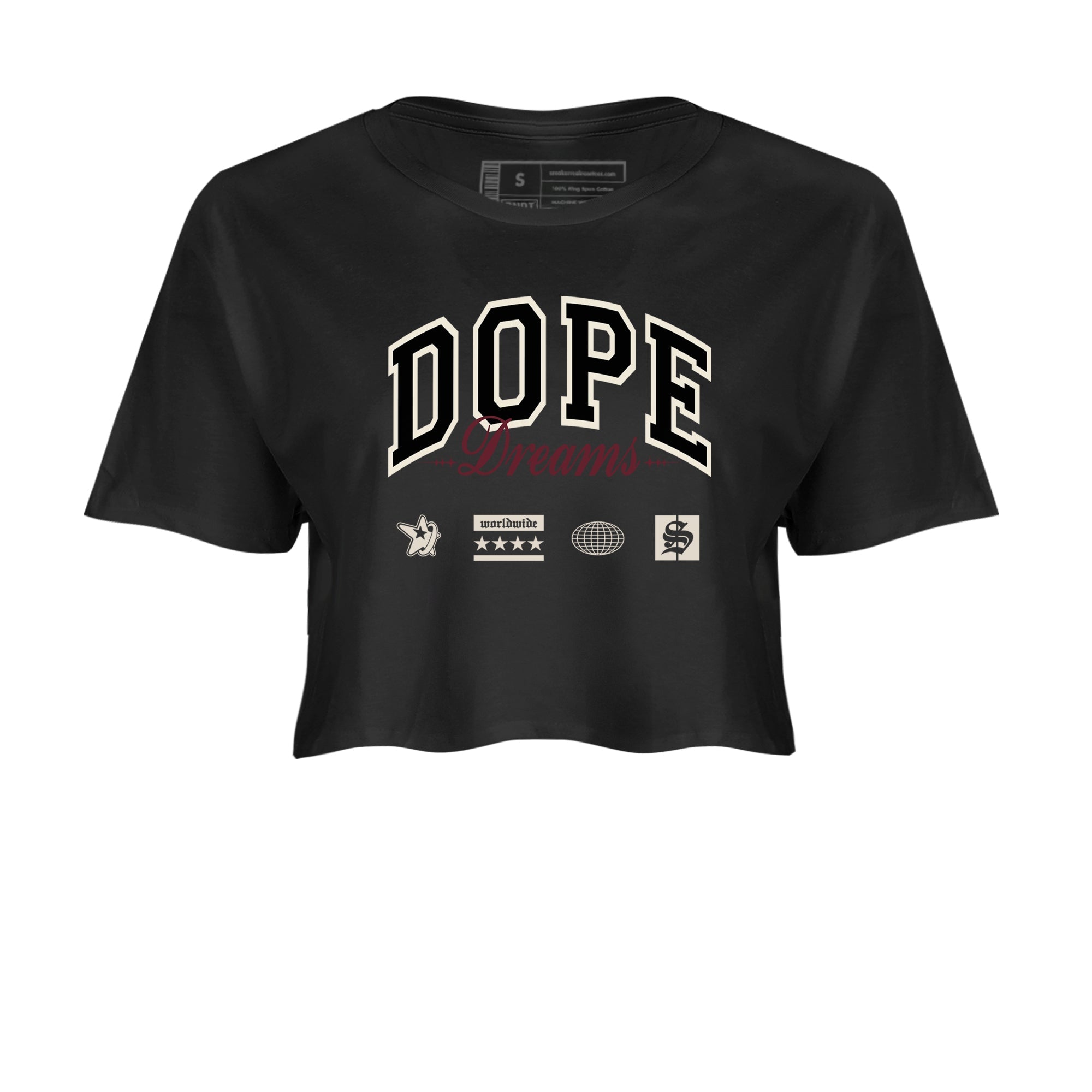 4s A Ma Maniere x Fossil Stone shirts to match jordans Dope Dreams sneaker match tees Air Jordan 4 A Ma Maniere x Fossil Stone match shoes to clothes SNRT Sneaker Tees unisex cotton Black 2 crop tee