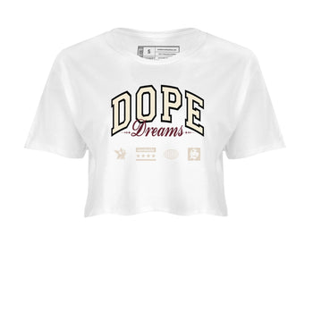 4s A Ma Maniere x Fossil Stone shirts to match jordans Dope Dreams sneaker match tees Air Jordan 4 A Ma Maniere x Fossil Stone match shoes to clothes SNRT Sneaker Tees unisex cotton White 2 crop tee