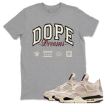 4s A Ma Maniere x Fossil Stone shirts to match jordans Dope Dreams sneaker match tees Air Jordan 4 A Ma Maniere x Fossil Stone match shoes to clothes SNRT Sneaker Tees unisex cotton Heather Grey 1 shirts