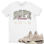 4s A Ma Maniere x Fossil Stone shirts to match jordans Dope Dreams sneaker match tees Air Jordan 4 A Ma Maniere x Fossil Stone match shoes to clothes SNRT Sneaker Tees unisex cotton White 1 shirts