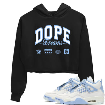4s Forget Me Not shirts to match jordans Dope Dreams graphic tees Air Jordan 4 Forget Me Not match shoes to clothes SNRT Sneaker Tees unisex cotton Black 1 crop tee