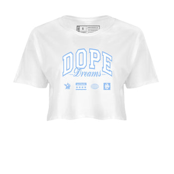 4s Forget Me Not shirts to match jordans Dope Dreams graphic tees Air Jordan 4 Forget Me Not match shoes to clothes SNRT Sneaker Tees unisex cotton White 2 crop tee