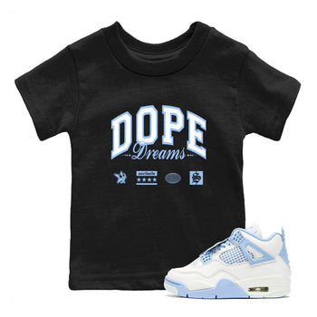 4s Forget Me Not shirts to match jordans Dope Dreams graphic tees Air Jordan 4 Forget Me Not match shoes to clothes SNRT Sneaker Tees Youth Baby Black 1 tee