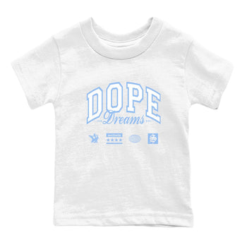 4s Forget Me Not shirts to match jordans Dope Dreams graphic tees Air Jordan 4 Forget Me Not match shoes to clothes SNRT Sneaker Tees Youth Baby White 2 tee