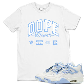 4s Forget Me Not shirts to match jordans Dope Dreams graphic tees Air Jordan 4 Forget Me Not match shoes to clothes SNRT Sneaker Tees unisex cotton White 1 shirts