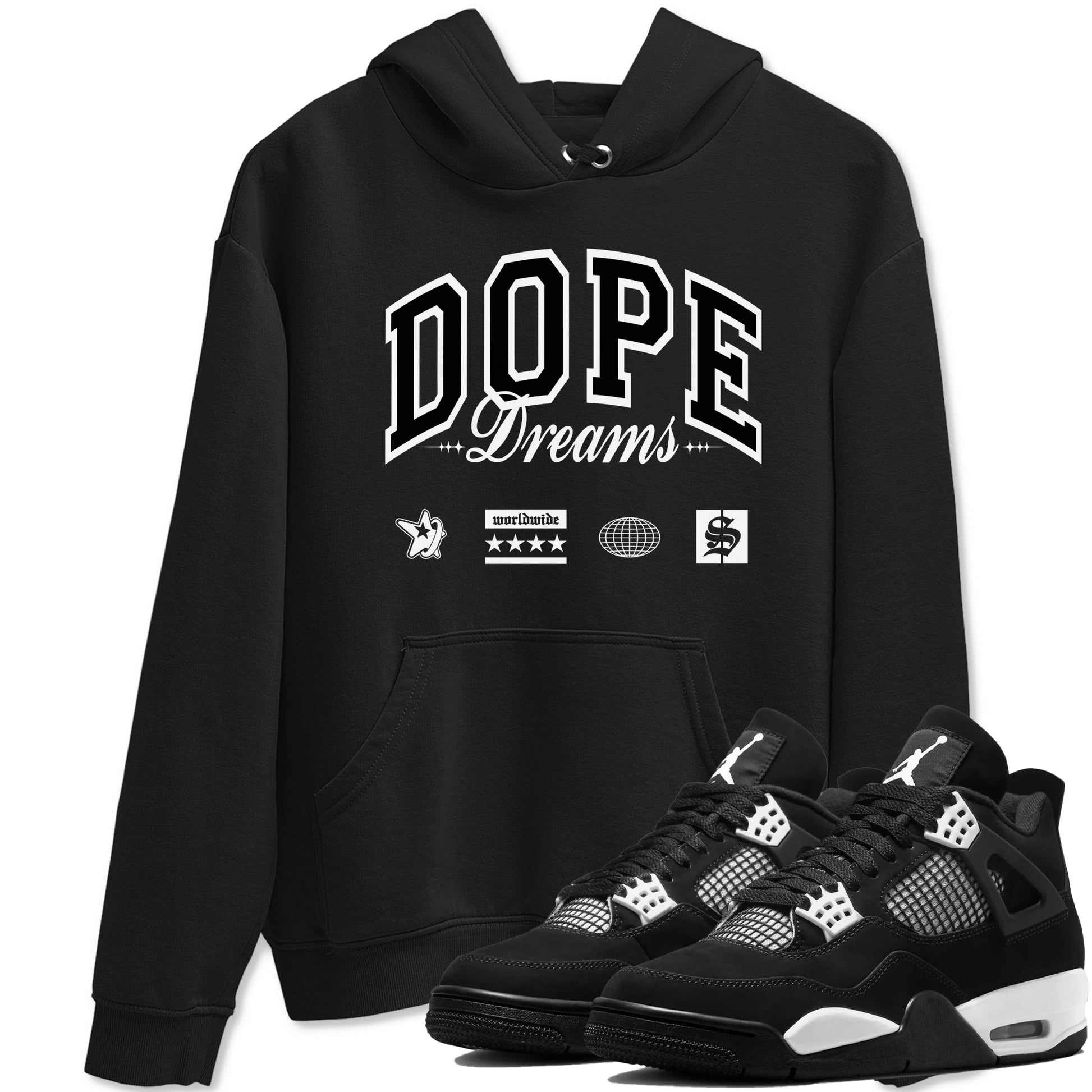 4s White Thunder shirts to match jordans Dope Dreams sneaker match tees Air Jordan 4 White Thunder SNRT Sneaker Release Tees unisex cotton Black 1 crew neck shirts