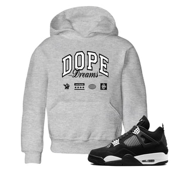 4s White Thunder shirts to match jordans Dope Dreams sneaker match tees Air Jordan 4 White Thunder SNRT Sneaker Release Tees Youth Baby Heather Grey 1 crew neck shirts