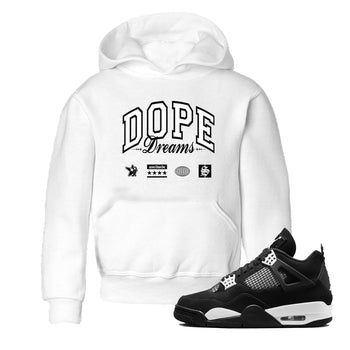 4s White Thunder shirts to match jordans Dope Dreams sneaker match tees Air Jordan 4 White Thunder SNRT Sneaker Release Tees Youth Baby White 1 crew neck shirts
