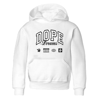 4s White Thunder shirts to match jordans Dope Dreams sneaker match tees Air Jordan 4 White Thunder SNRT Sneaker Release Tees Youth Baby White 2 crew neck shirts