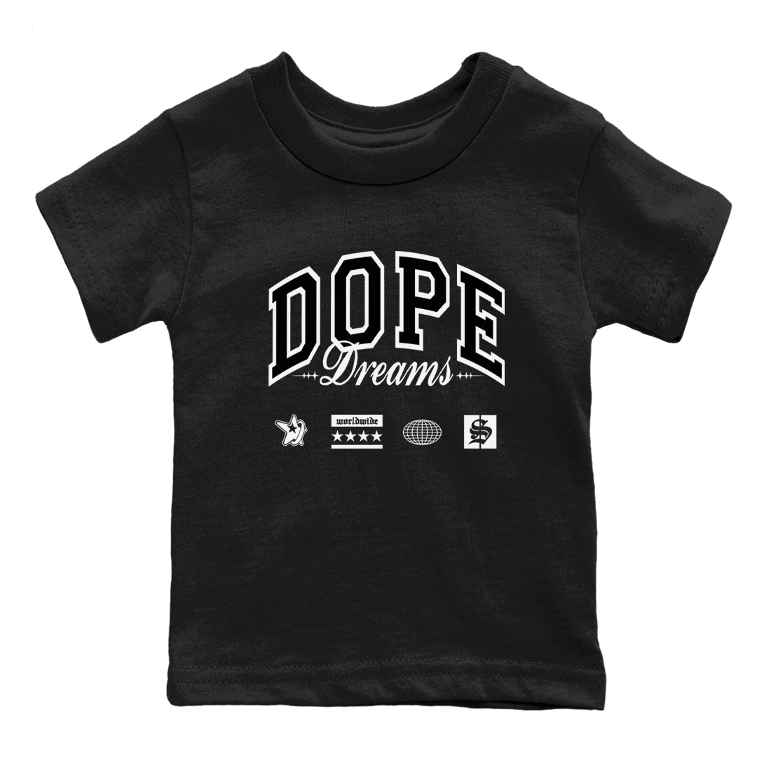 4s White Thunder shirts to match jordans Dope Dreams sneaker match tees Air Jordan 4 White Thunder SNRT Sneaker Release Tees Youth Baby Black 2 crew neck shirts