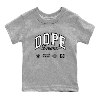 4s White Thunder shirts to match jordans Dope Dreams sneaker match tees Air Jordan 4 White Thunder SNRT Sneaker Release Tees Youth Baby Heather Grey 2 crew neck shirts