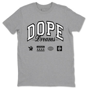 4s White Thunder shirts to match jordans Dope Dreams sneaker match tees Air Jordan 4 White Thunder SNRT Sneaker Release Tees unisex cotton Heather Grey 2 crew neck shirts