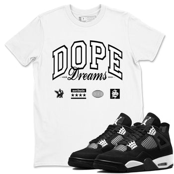 4s White Thunder shirts to match jordans Dope Dreams sneaker match tees Air Jordan 4 White Thunder SNRT Sneaker Release Tees unisex cotton White 1 crew neck shirts
