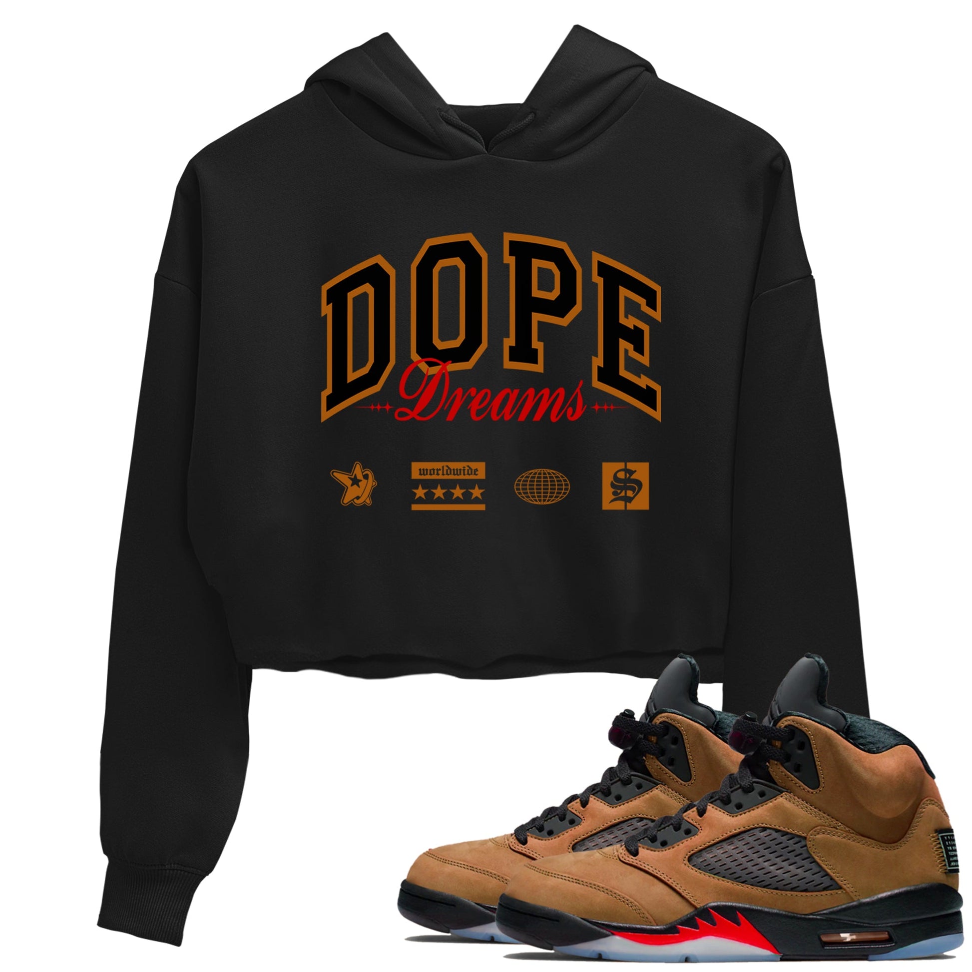 5s Archaeo Brown shirts to match jordans Dope Dreams sneaker match tees Air Jordan 5 Archaeo Brown SNRT Sneaker Release Tees unisex cotton Black 1 Crop Shirts
