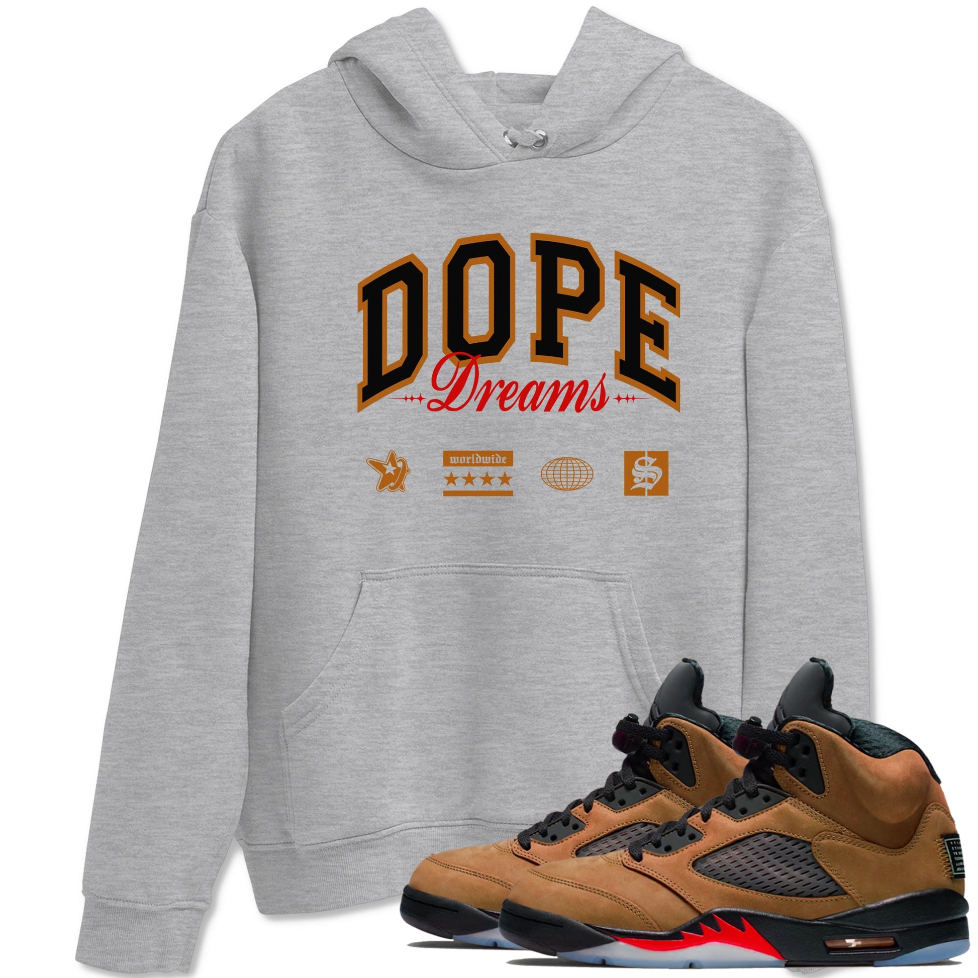 5s Archaeo Brown shirts to match jordans Dope Dreams sneaker match tees Air Jordan 5 Archaeo Brown SNRT Sneaker Release Tees unisex cotton Heather Grey 1 crew neck shirts