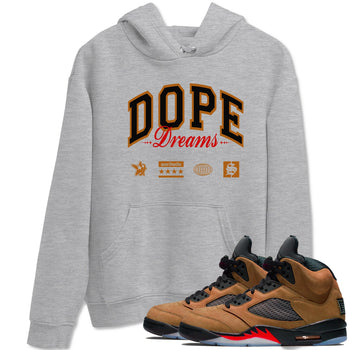 5s Archaeo Brown shirts to match jordans Dope Dreams sneaker match tees Air Jordan 5 Archaeo Brown SNRT Sneaker Release Tees unisex cotton Heather Grey 1 crew neck shirts