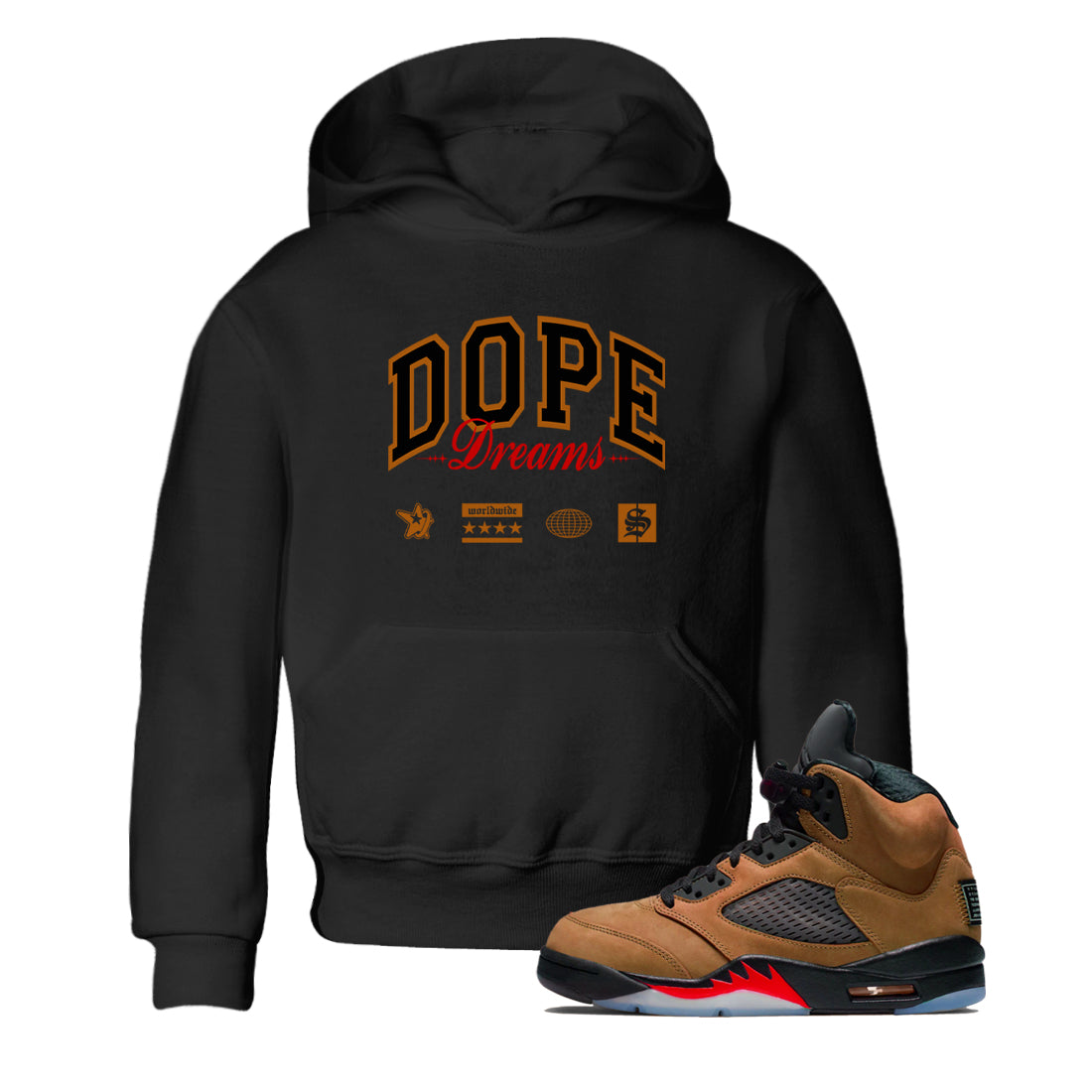 5s Archaeo Brown shirts to match jordans Dope Dreams sneaker match tees Air Jordan 5 Archaeo Brown SNRT Sneaker Release Tees Youth Baby Black 1 crew neck shirts