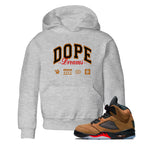 5s Archaeo Brown shirts to match jordans Dope Dreams sneaker match tees Air Jordan 5 Archaeo Brown SNRT Sneaker Release Tees Youth Baby Heather Grey 1 crew neck shirts