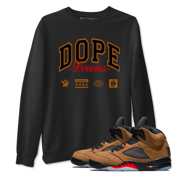5s Archaeo Brown shirts to match jordans Dope Dreams sneaker match tees Air Jordan 5 Archaeo Brown SNRT Sneaker Release Tees unisex cotton Black 1 crew neck shirts