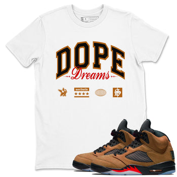 5s Archaeo Brown shirts to match jordans Dope Dreams sneaker match tees Air Jordan 5 Archaeo Brown SNRT Sneaker Release Tees unisex cotton White 1 crew neck shirts