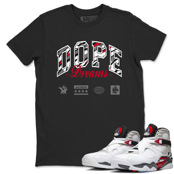 Sneaker Threads – Sneaker Tees To Match Air Jordan 8 Bunny – Dope Dreams Graphic Tee Black 1. Perfect for Jordan releases 2025 colorways.