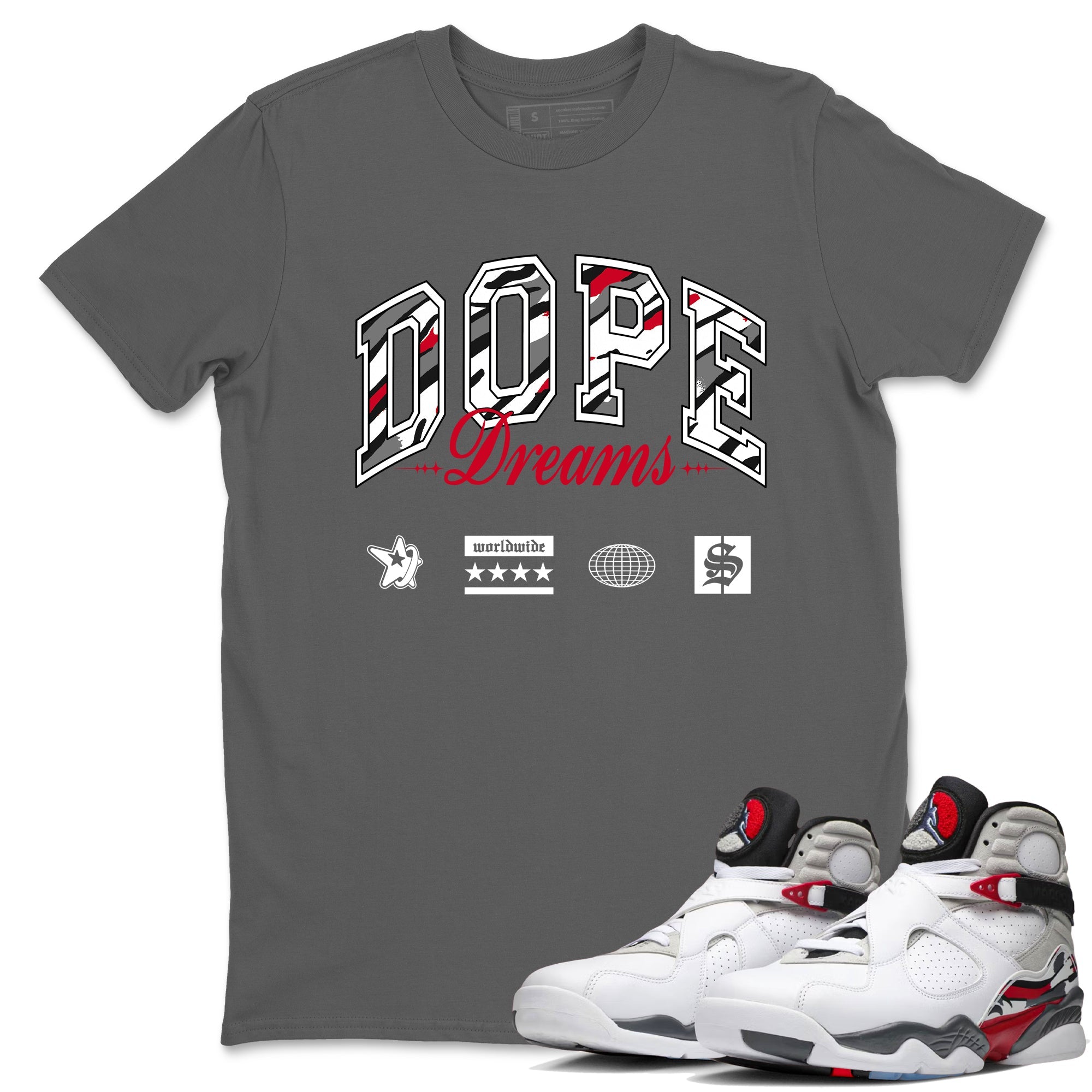 Sneaker Threads – Sneaker Tees To Match Air Jordan 8 Bunny – Dope Dreams Graphic Tee Cool Grey 1. Perfect for Jordan releases 2025 colorways.