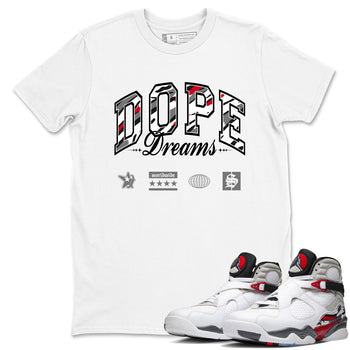 Sneaker Threads – Sneaker Tees To Match Air Jordan 8 Bunny – Dope Dreams Graphic Tee White 1. Perfect for Jordan releases 2025 colorways.