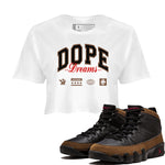 9s Olive shirts to match jordans Dope Dreams sneaker match tees Air Jordan 9 Olive match shoes to clothes SNRT Sneaker Tees unisex cotton White 1 crop tee