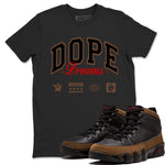 9s Olive shirts to match jordans Dope Dreams sneaker match tees Air Jordan 9 Olive match shoes to clothes SNRT Sneaker Tees unisex cotton Black 1 shirts