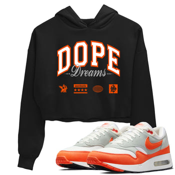 Air Max 1 OG '86 'Summit White and Cosmic Clay shirts to match jordans Dope Dreams sneaker match tees Air Max 1 Cosmic Clay match shoes to clothes SNRT Sneaker Tees unisex cotton Black 1 crop tee