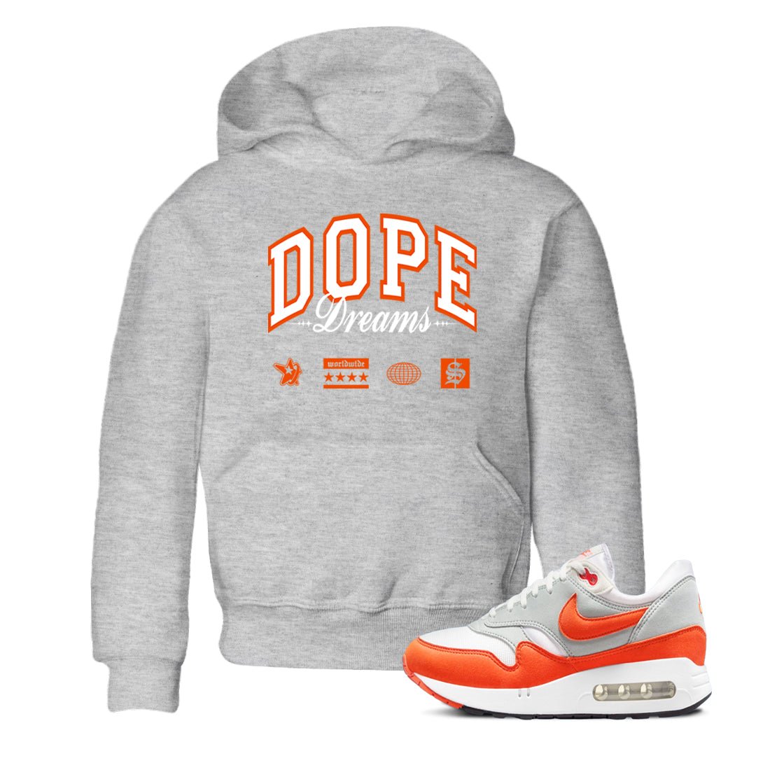 Air Max 1 OG '86 'Summit White and Cosmic Clay shirts to match jordans Dope Dreams sneaker match tees Air Max 1 Cosmic Clay match shoes to clothes SNRT Sneaker Tees Youth Baby Heather Grey 1 tee