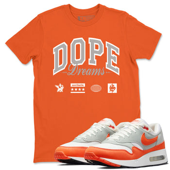 Air Max 1 OG '86 'Summit White and Cosmic Clay shirts to match jordans Dope Dreams sneaker match tees Air Max 1 Cosmic Clay match shoes to clothes SNRT Sneaker Tees unisex cotton Orange 1 shirts