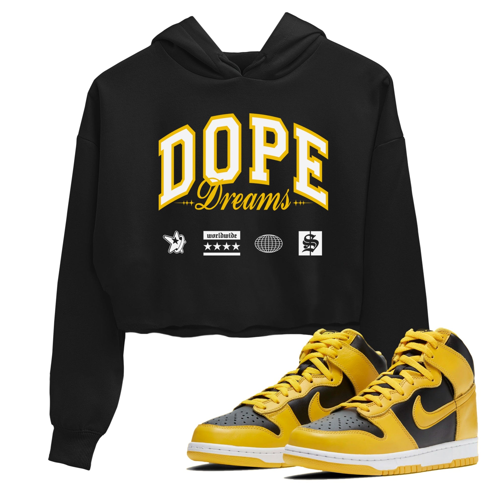 Dunk High Pollen shirts to match jordans Dope Dreams sneaker match tees Dunk High Pollen SNRT Sneaker Release Tees unisex cotton Black 1 Crop Shirts