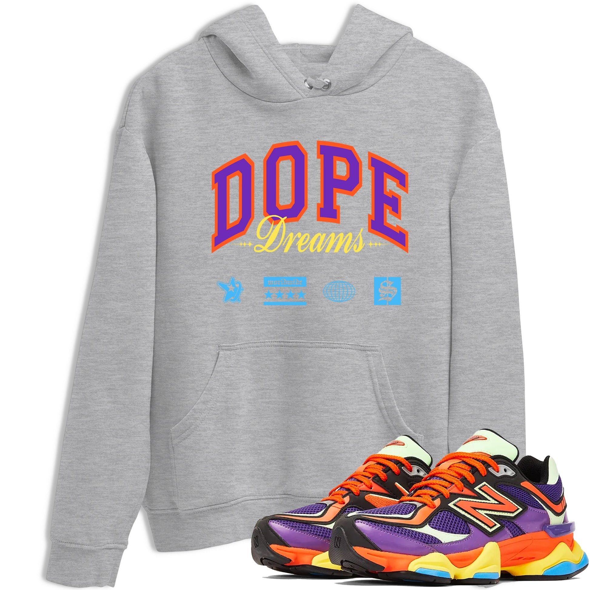 Sneaker Threads – Sneaker Tees To Match New Balance 9060 Prism Purple – Dope Dreams Graphic Tee Heather Grey 1. Perfect for Jordan releases 2025 colorways.