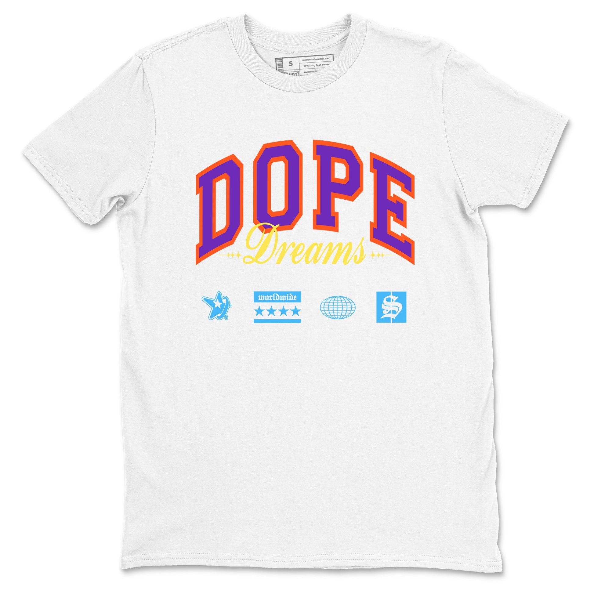 Sneaker Threads – Sneaker Tees To Match New Balance 9060 Prism Purple – Dope Dreams Graphic Tee White 2. Perfect for Jordan releases 2025 colorways.