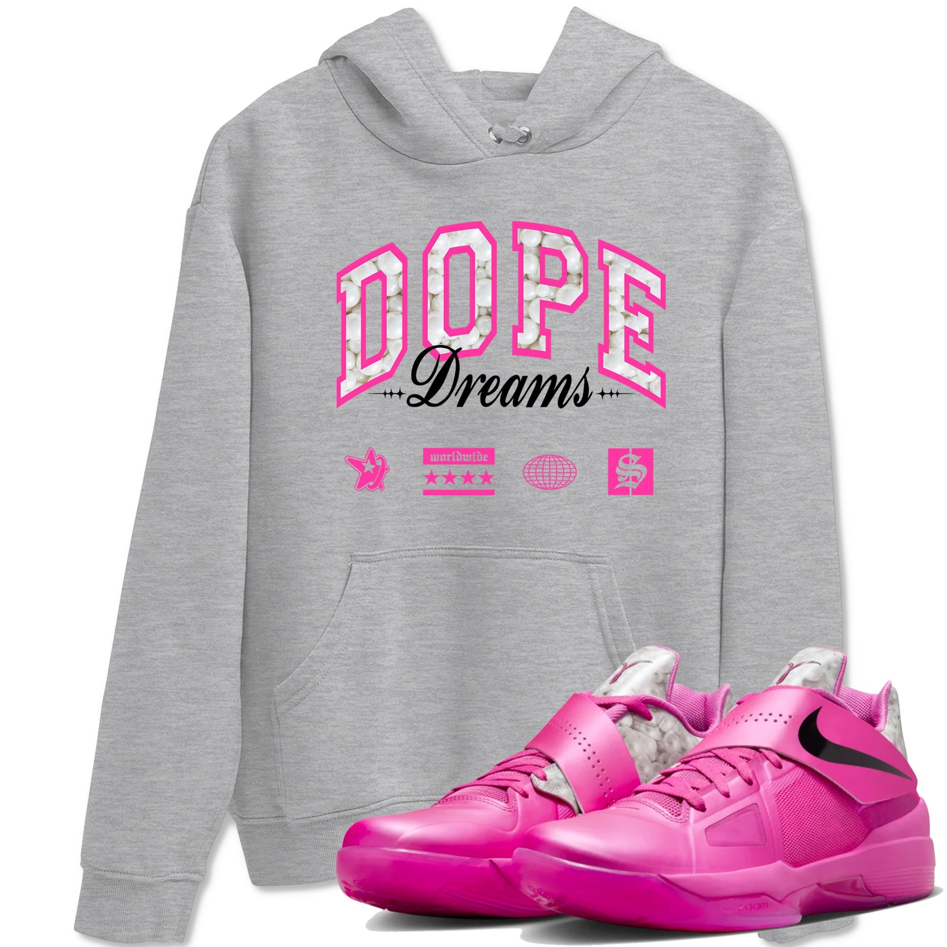 Nike KD 4 Retro Aunt Pearl shirts to match jordans Dope Dreams sneaker match tees Nike KD 4 Aunt Pearl match shoes to clothes SNRT Sneaker Tees unisex cotton Heather Grey 1 shirts