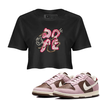 Dunk Cacao Wow And Pink Foam shirts to match jordans Dope sneaker match tees Dunk Cacao Wow And Pink Foam SNRT Sneaker Tees streetwear brand Black 1 crop tee