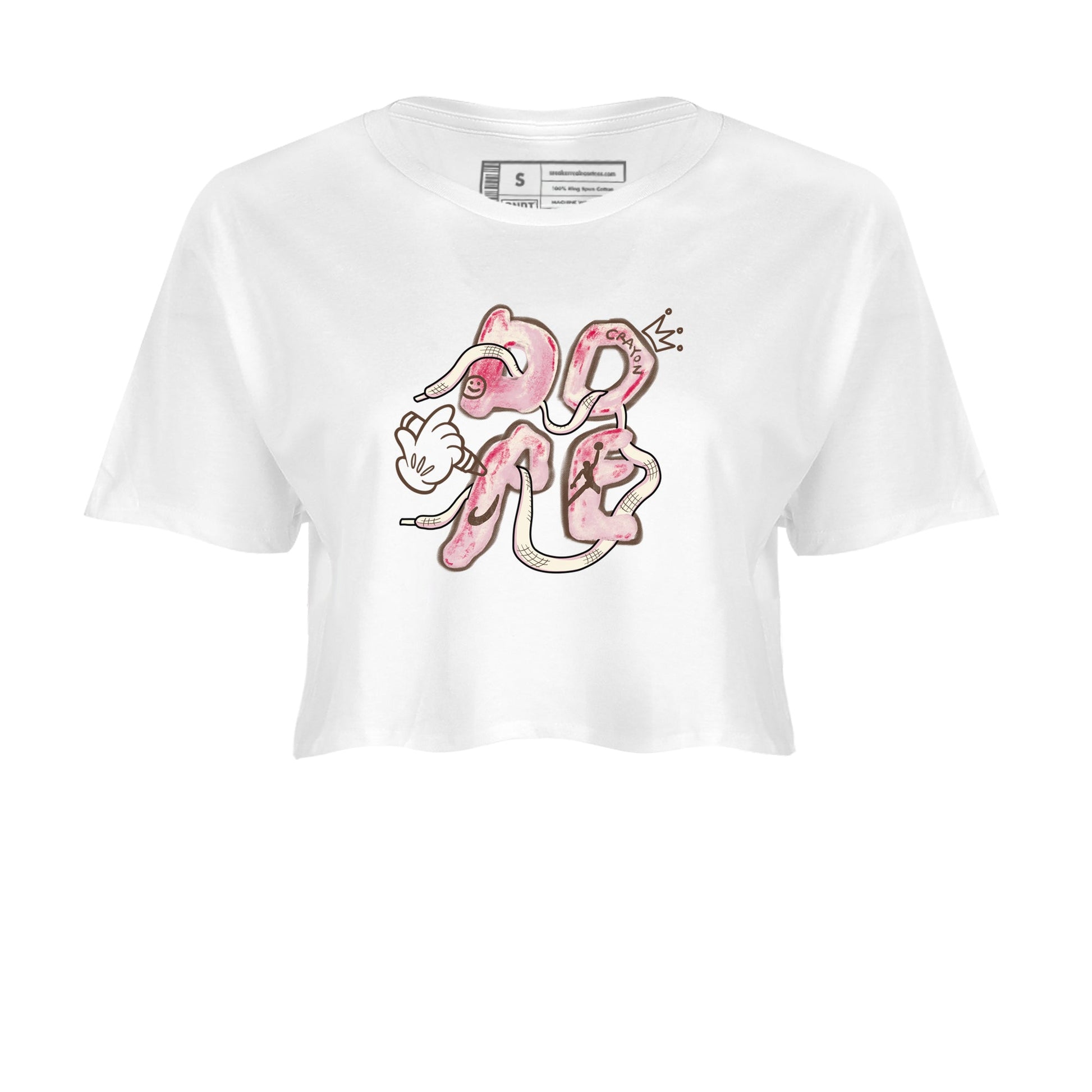 Dunk Cacao Wow And Pink Foam shirts to match jordans Dope sneaker match tees Dunk Cacao Wow And Pink Foam SNRT Sneaker Tees streetwear brand White 2 crop tee