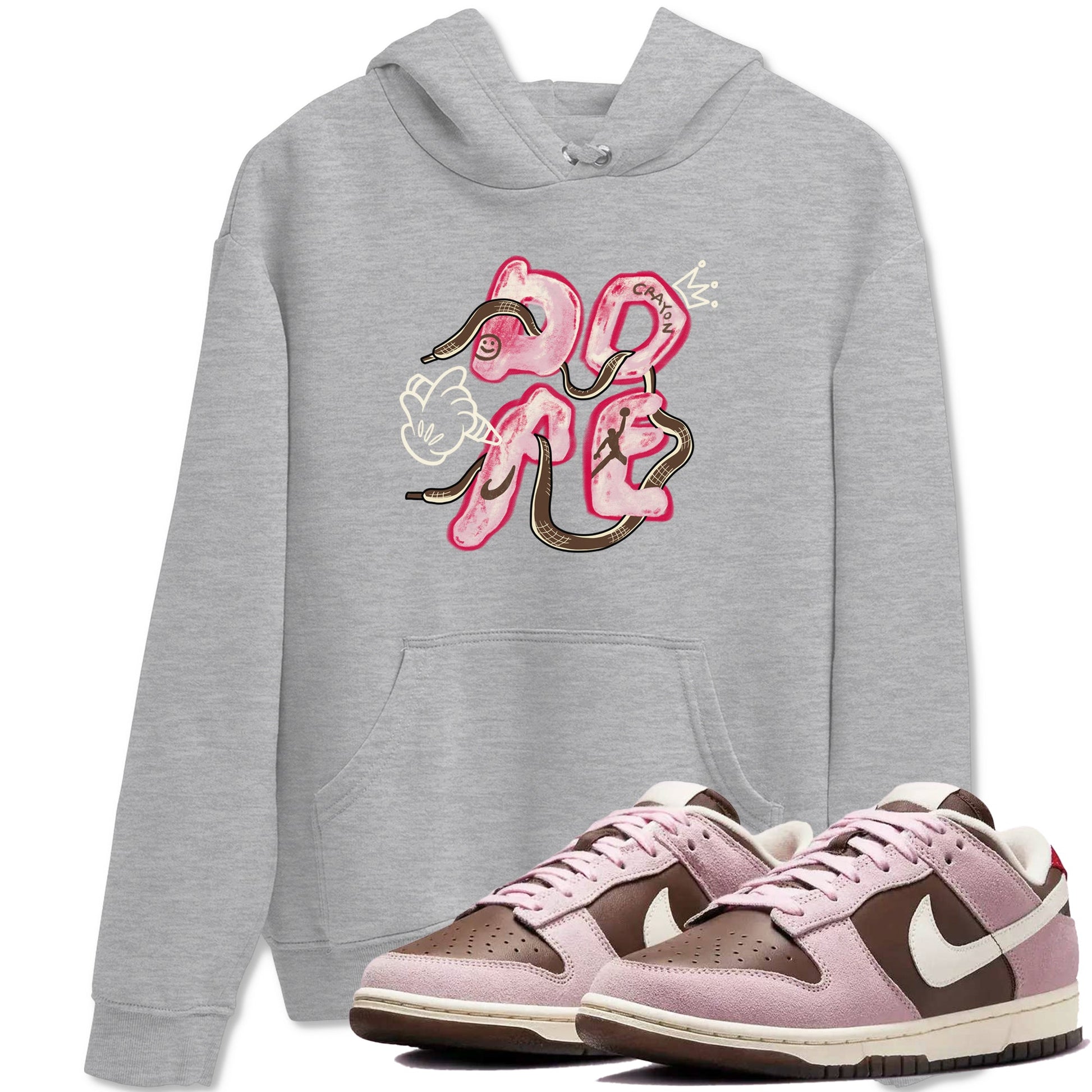 Dunk Cacao Wow And Pink Foam shirts to match jordans Dope sneaker match tees Dunk Cacao Wow And Pink Foam SNRT Sneaker Tees streetwear brand Heather Grey 1 unisex cotton tee