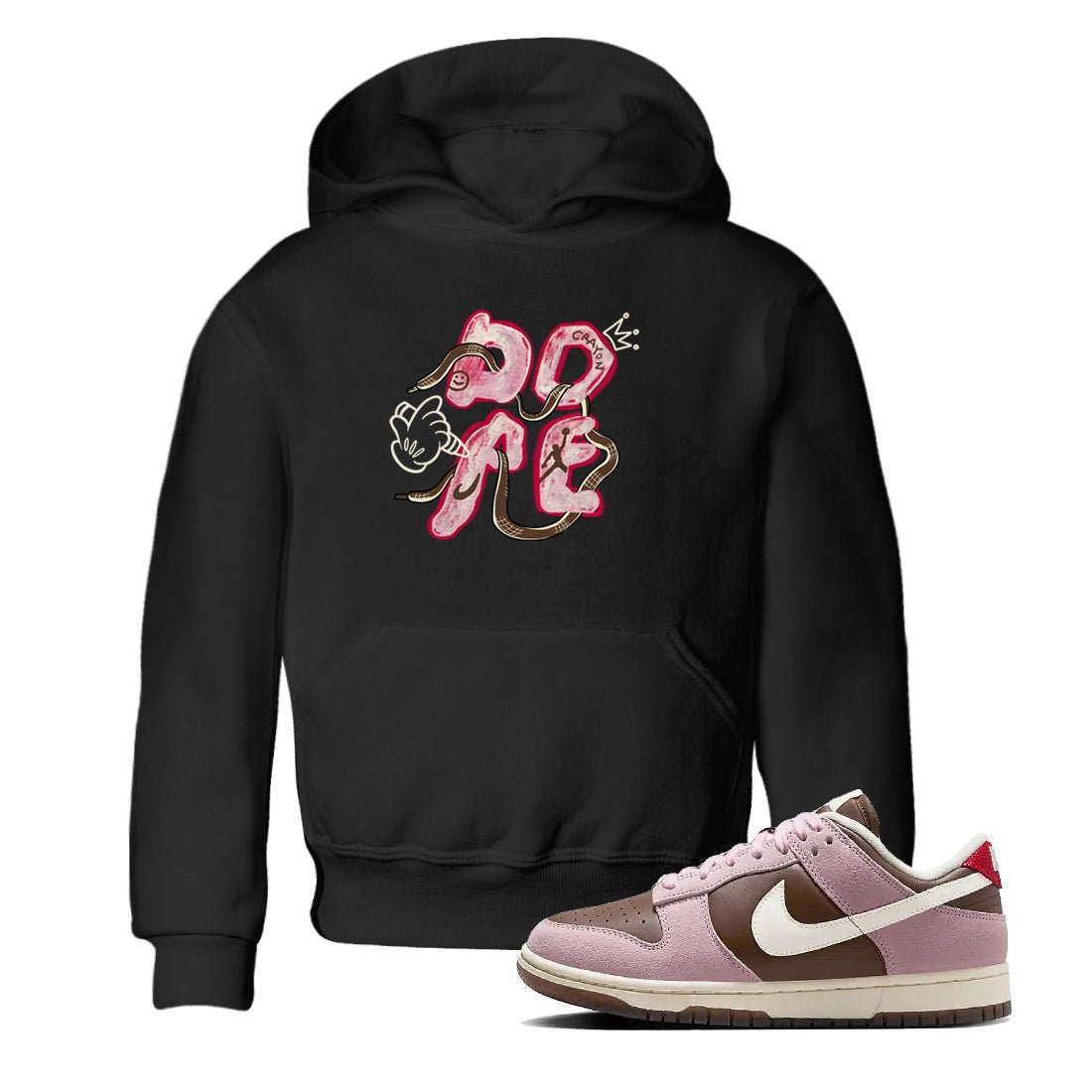 Dunk Cacao Wow And Pink Foam shirts to match jordans Dope sneaker match tees Dunk Cacao Wow And Pink Foam SNRT Sneaker Tees streetwear brand Baby and Youth Black 1 cotton tee